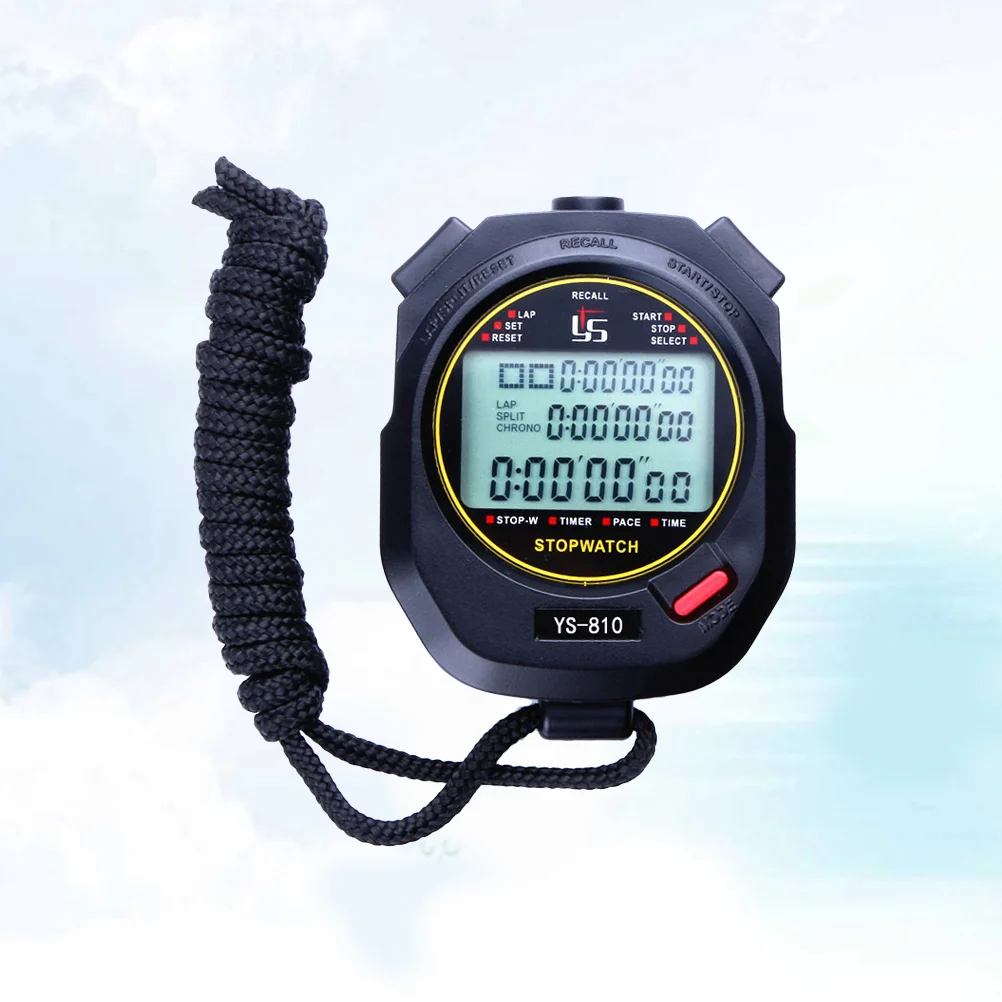 

Digital Stopwatch Handheld LCD Stop Watch Countdown Timer Stopwatches for Swimming Running Training Referees Black