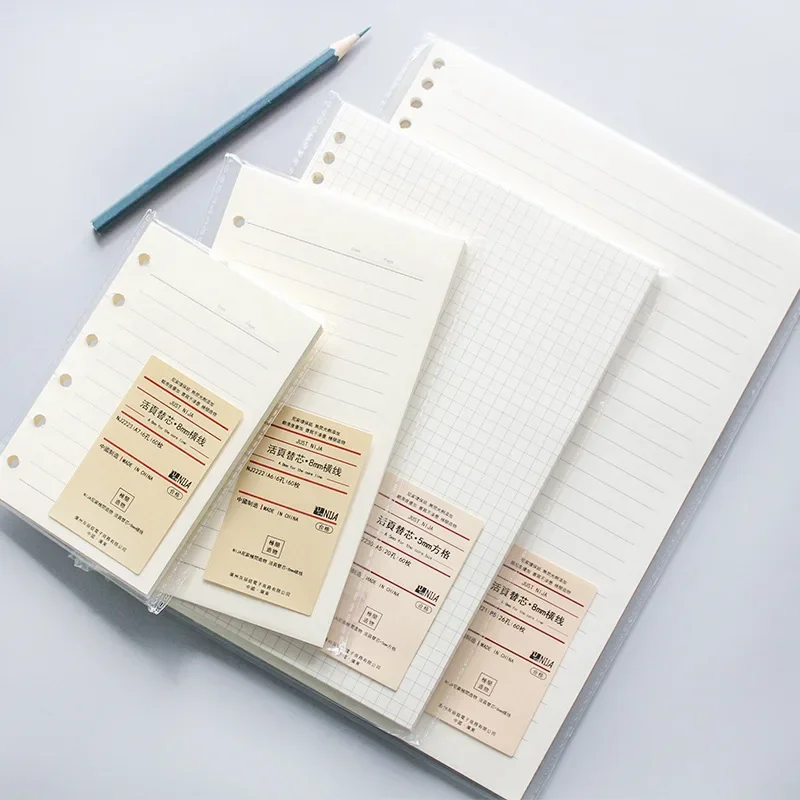 

Grid Refill Weekly Line Planner Monthly Inner 60 Paper Daily Leaf Inside Sheets Notebook Book Blank Page Paper Loose