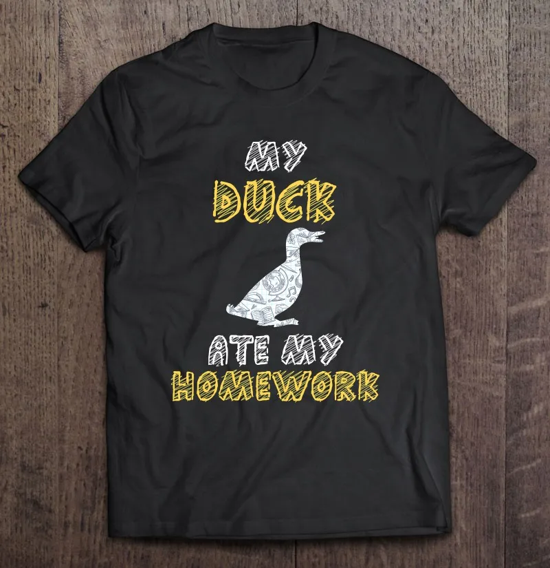 

Футболка с надписью «My Duck Ate My домашнее задание»