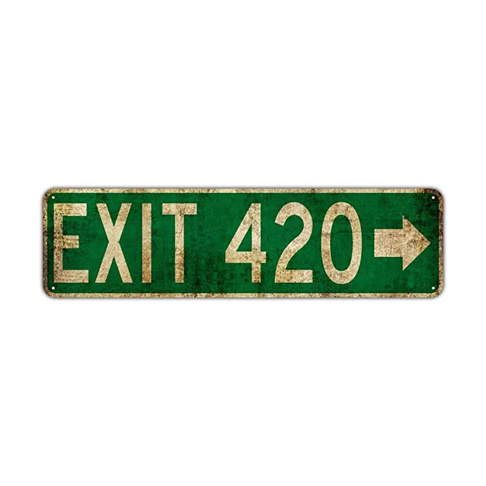 

Exit 420 Sign Metal Sign Club Home Wall Exit Retor Street Plaque Tin Sign Posters Rustic 4 X 16 Inches Decor Signs Classic