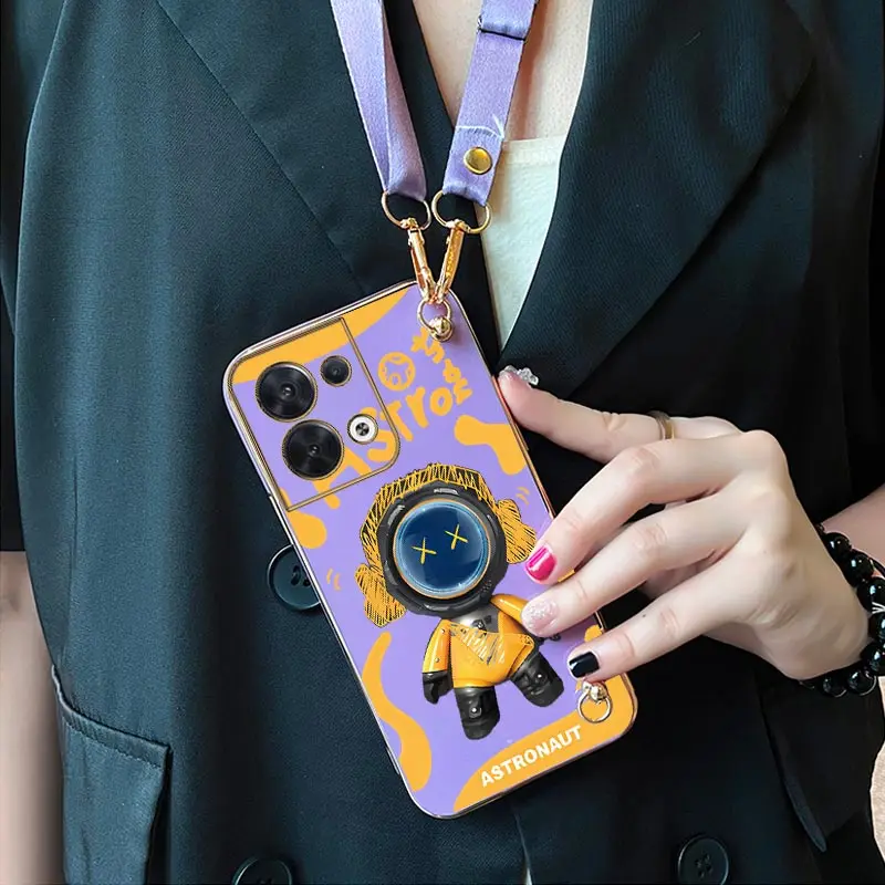 Комбинезоны с астронавтом и ремешком для OPPO Reno 8Pro 8T 8 9 10 10Pro 7 7Z 7Lite 5 9ProPlus 6ProPlus 6Z 6 6Lite