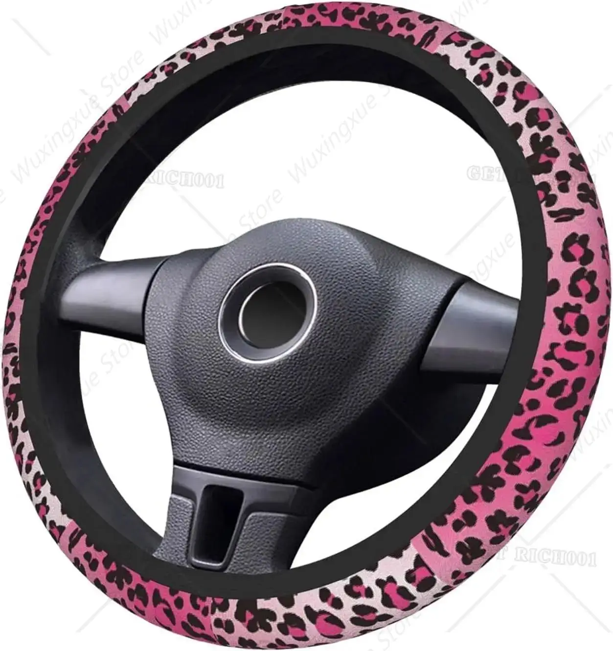 Coprivolante rosa con kön leopardato donna universale 15 аксессуары pollici для авто carini elasticizzati su protezione traspi