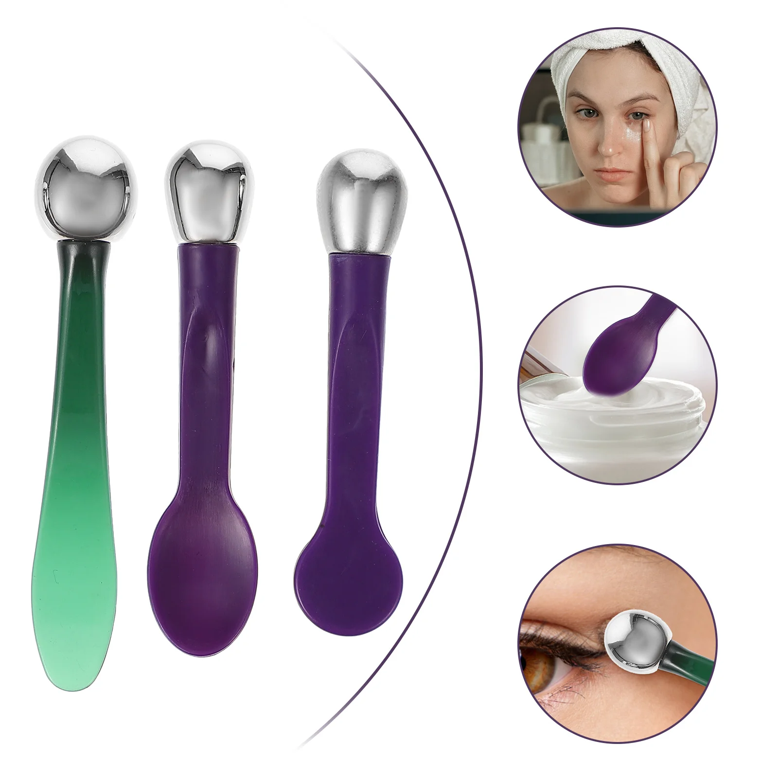 

3pcs Scoop Eye Spoon Salon Practical Spoons Make Tool
