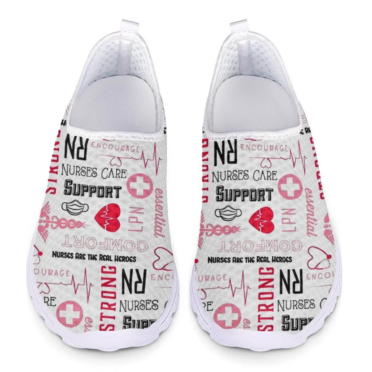 

Nurse Theme Net Running Shoes Stylish Support RN Letter Printing Sneakers Slip On Shoes Convenient Comfortable Wearable Shoe