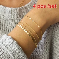 4 pcsset gold and silver womens bracelet jewelry bracelets for women girls european and american popular wear finger bracelet