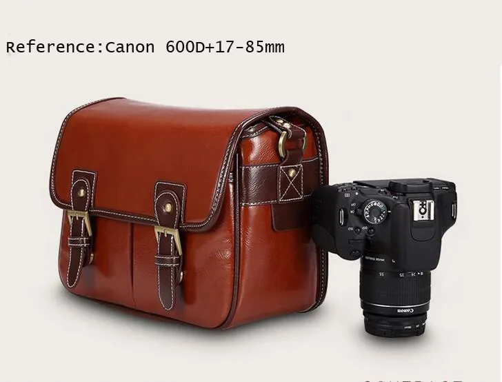 Фото Ретро из искусственной кожи, водонепроницаемый чехол для DSLR SLR, повседневный чехол для камеры, сумка на плечо для Nikon, Canon, Sony №2