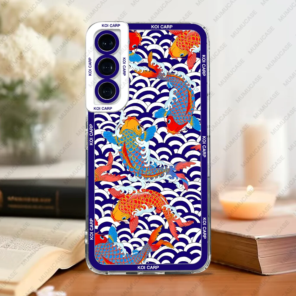 Фото Чехол для Samsung Galaxy S24 S20 S21 FE S22 S23 Ultra A32 A33 A50 A52 A53 A73 A54 A14, мягкий чехол для карпа Koi №4