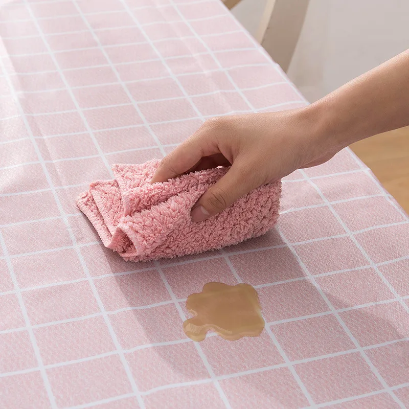 

Waterproof Living Room Tablecloth Easy To Clean Modern And Simple Table Linen Oil And Scald Resistant PVC Checkered Tablecloth