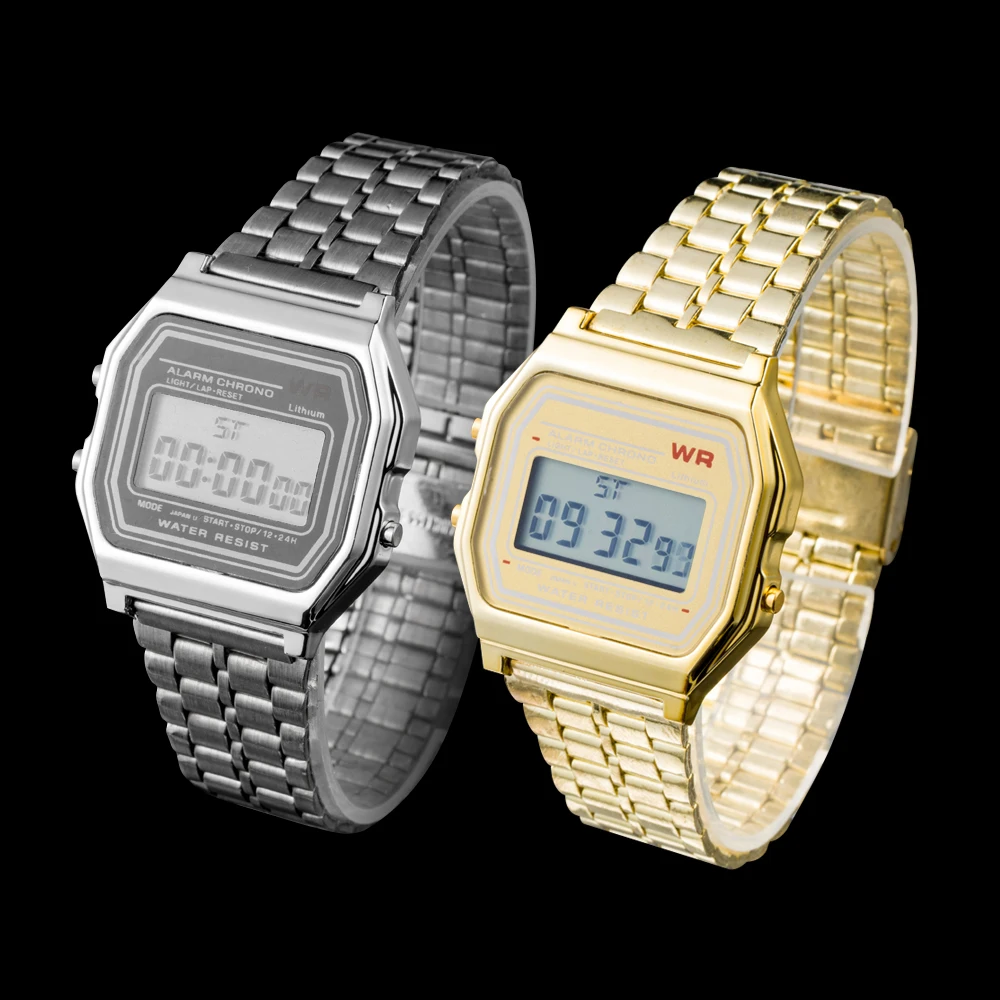 Steel Strap Watches Women Watch Men Business Clock Multifunction LED Digtal Sports Wrist Watch Electronic Clock enlarge