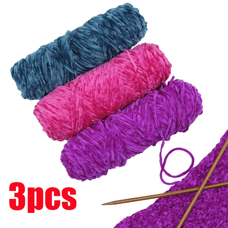 3pcs Velvet yarn Soft protein Cashmere Yarn silk wool baby Yarn crochet knitting Yarn cotton baby wool DIY sweater