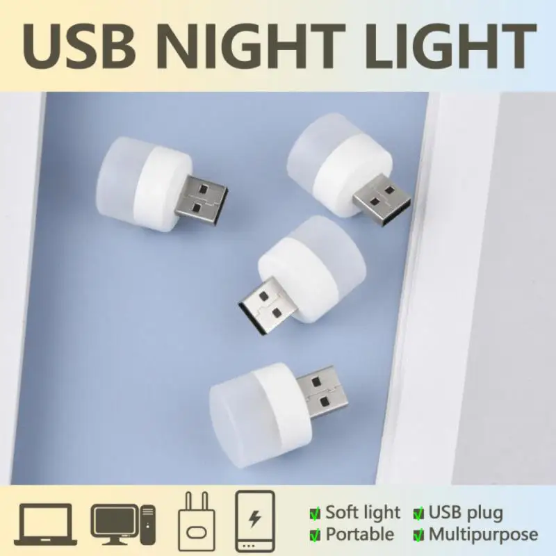 

Портативная светодиодная мини-лампа с USB, ночник, маленькая круглая лампа для внешнего аккумулятора, компьютера, ноутбука, светильник льник