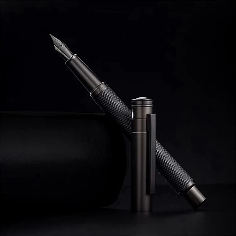 Ручка перьевая HongDian черная с титановым наконечником Офисная ручка гладкая