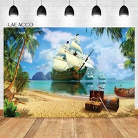 laeacco pirate ship island navigation theme birthday party photography background kids child portrait customized photo backdrop