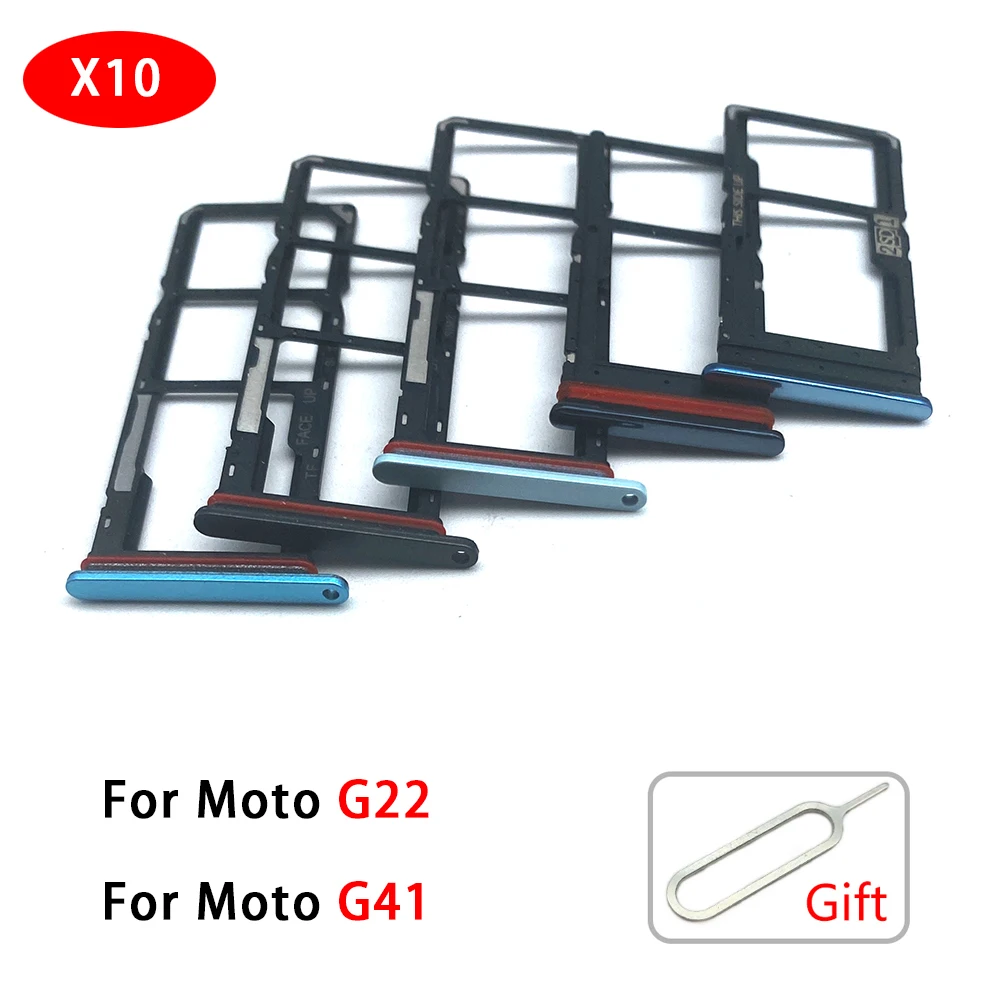 

10 PCS Sim Card Slot Tray Holder SD Card Tray Adapter For Moto G22 G30 G41 G50 G60 G100 Mobile Phone Replacement Part