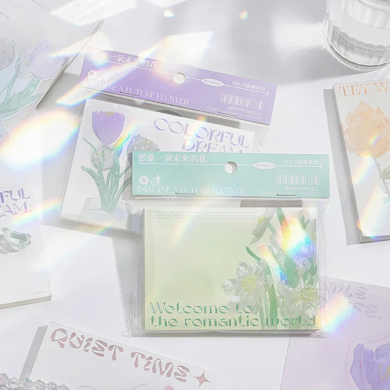 

80 шт./лот блокноты для записей липкие картинки с изображением будущего, цветов, нежелательного журнала, дневника, скрапбукинга, наклейки, оф...