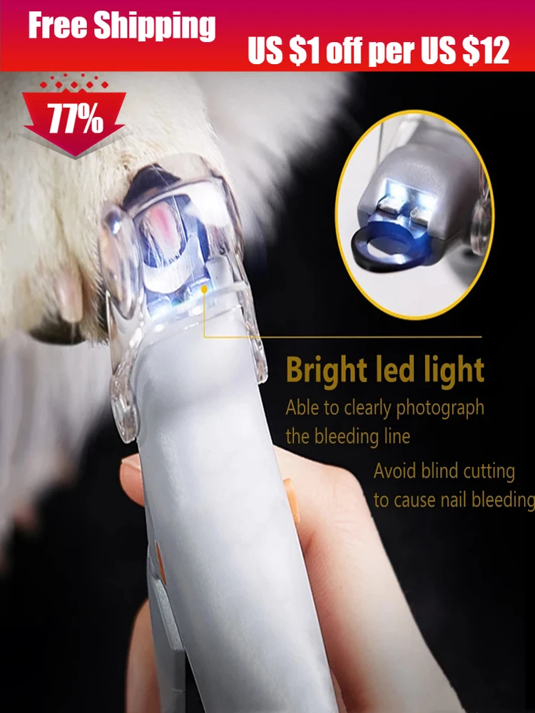 

Pet Nail Clipper Scissors LED Light Nail Trimmerz Grooming Electric Pets Dog Cat Toe Claw Clippers Scissor Animals Foot Cutter