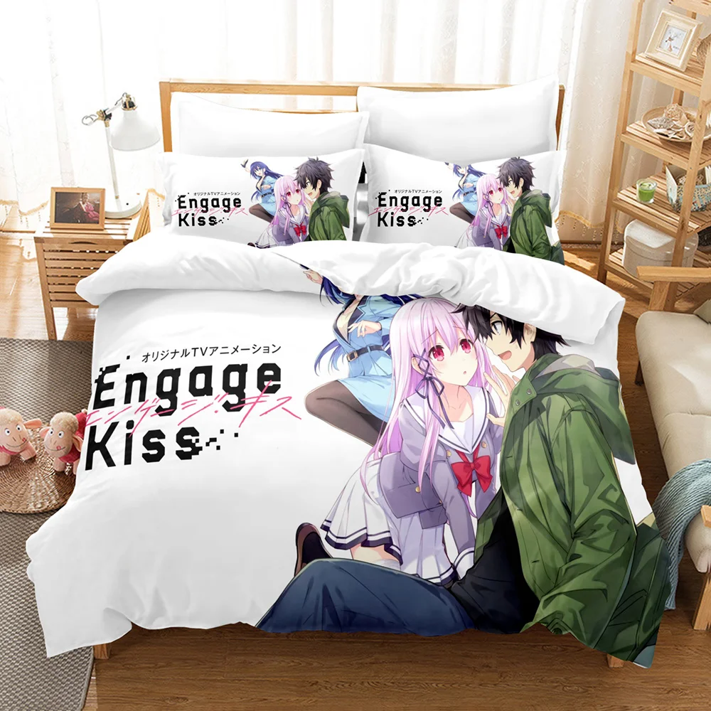 Engage Kiss Anime Bedding Set Quilt Cover Twin Full Queen King Size With Pillowcases Bed Set Aldult Kid Bedroom Decor Gift images - 6