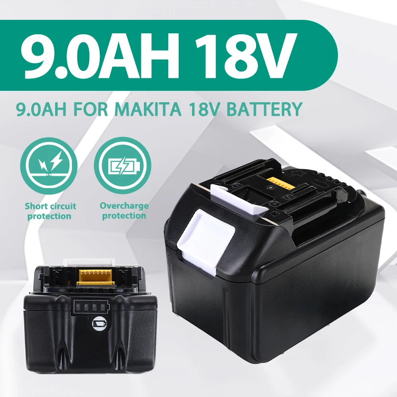 

Литий-ионный аккумулятор/зарядное устройство для Makita, 18 в, 9000 Ач, перезаряжаемый аккумулятор BL1860, BL1840, BL1850, BL1830, BL1860B, LXT400, мАч