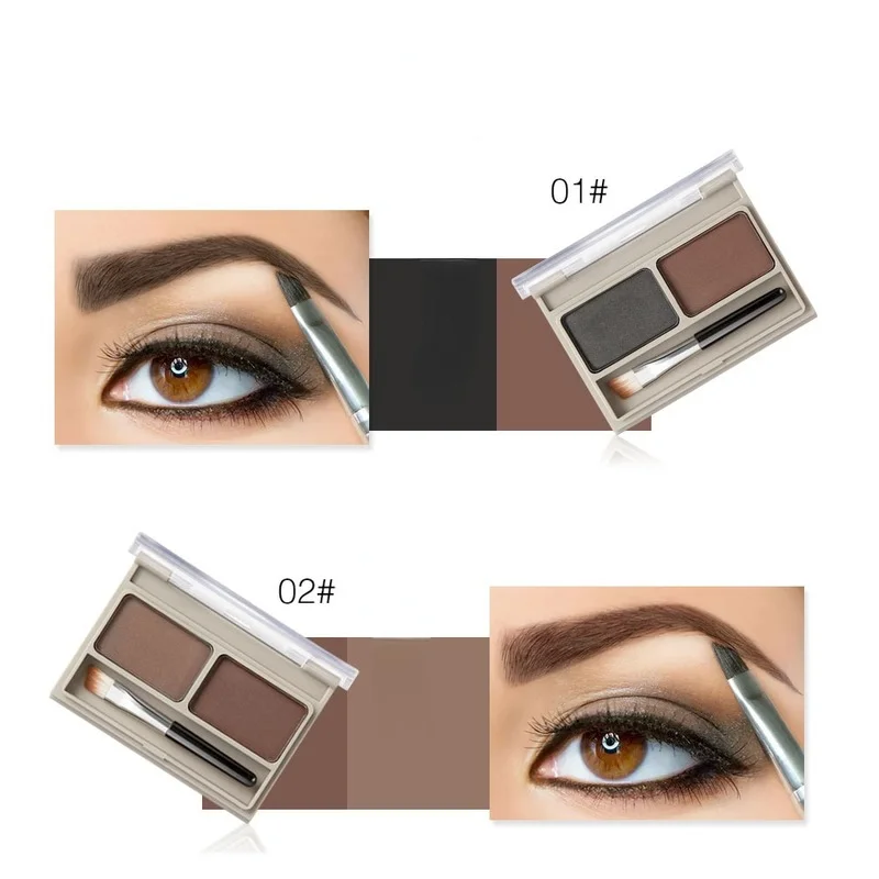 

Eyebrow Enhancers Two Color Eyebrow Powder Waterproof Sweat Proof Easy To Dye Dark Brown Eyebrows 3D Maquillajes Para Mujer