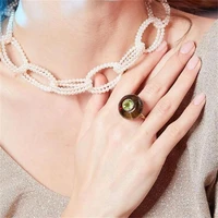 2022 new fashion women elegant handmade double layer twined pearl choker necklace women sexy party twined pearl splicing necklac