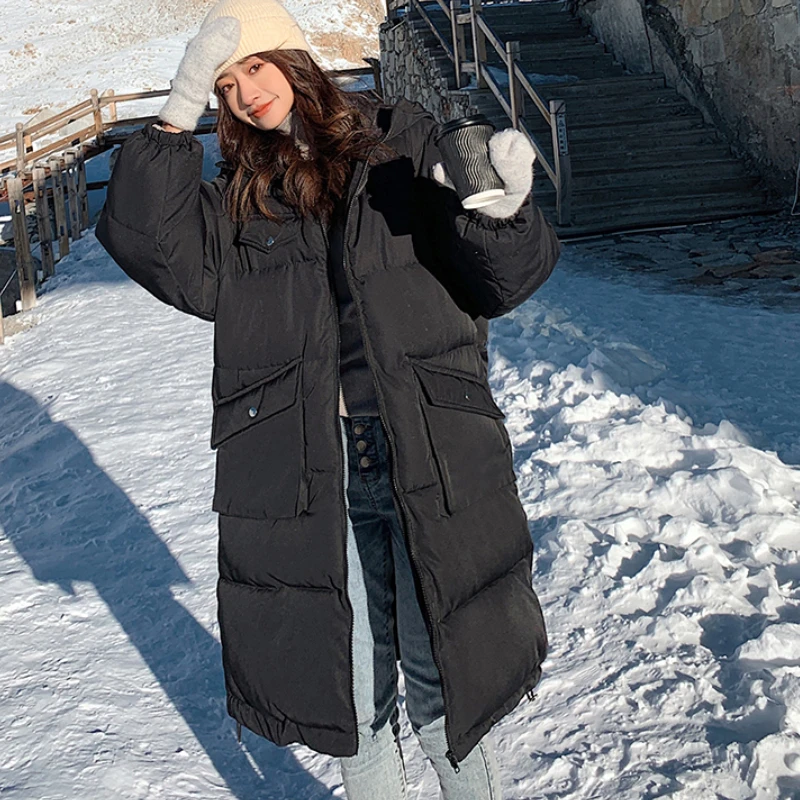 New style 2022 spring and winter women's coat Korean down jacket student loose mid-length bread coat thick padded jacket