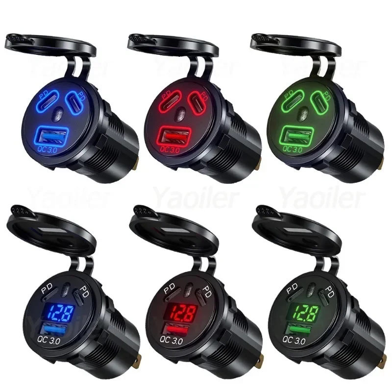 Kewig 108W 12V USB-розетка Quick Charge 3.0 USB-разъем для зарядного устройства и два порта PD с