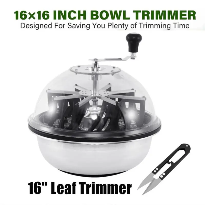

Yonntech Hydroponic Grass Leaf Bowl Leaf Trimmer 16 Inch Twisted Spin Cut Garden Tools For Plant Bud Herbal Making w/ Blades