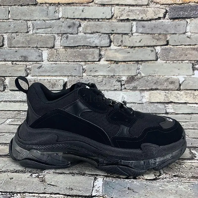 

Paris triple-s clear sole casual shoes fluo red neon green rainbow pink black beige yellow navy Mens Women Platform Sneakers