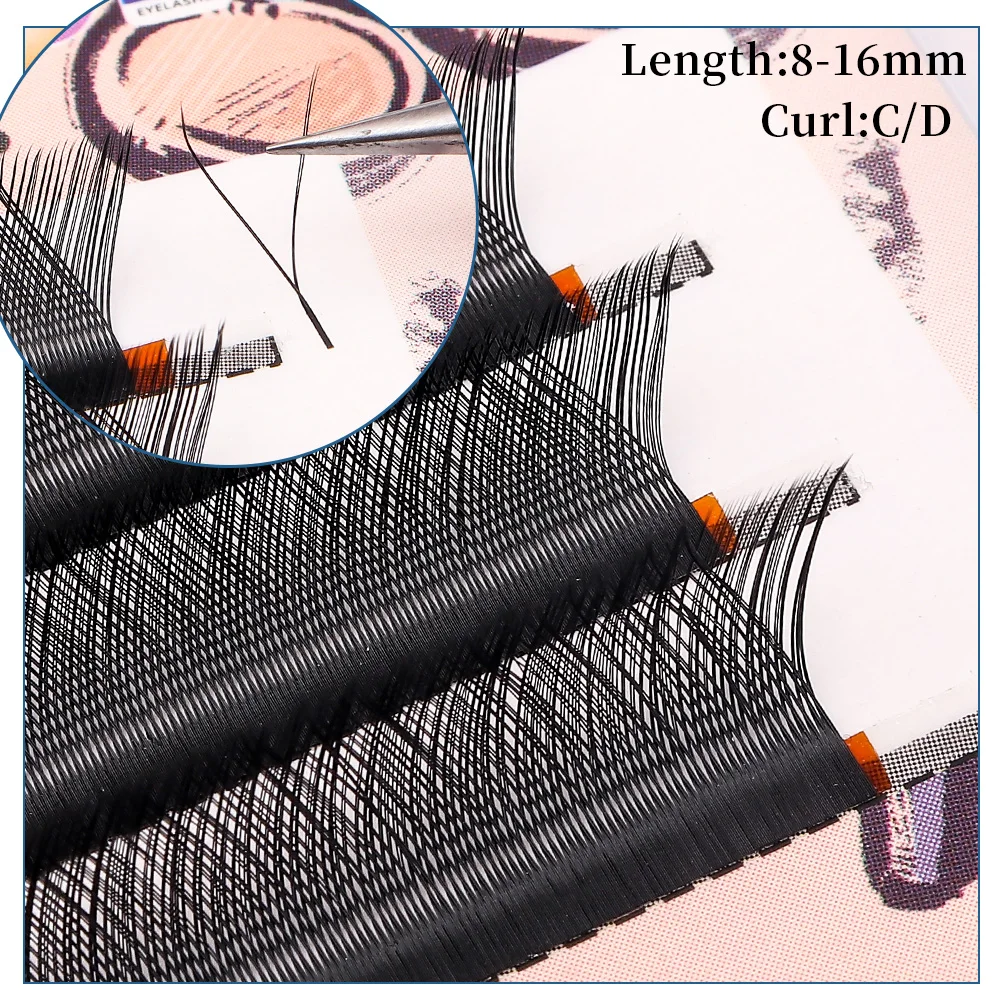 Натуральные мягкие 3D ресницы QSTY YY-образной формы 0.07