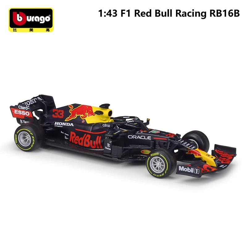 Bburago-coche de carreras RB16B Infiniti de escala 1:43, juguete de aleación, colección de coches, regalo para niños, 2021