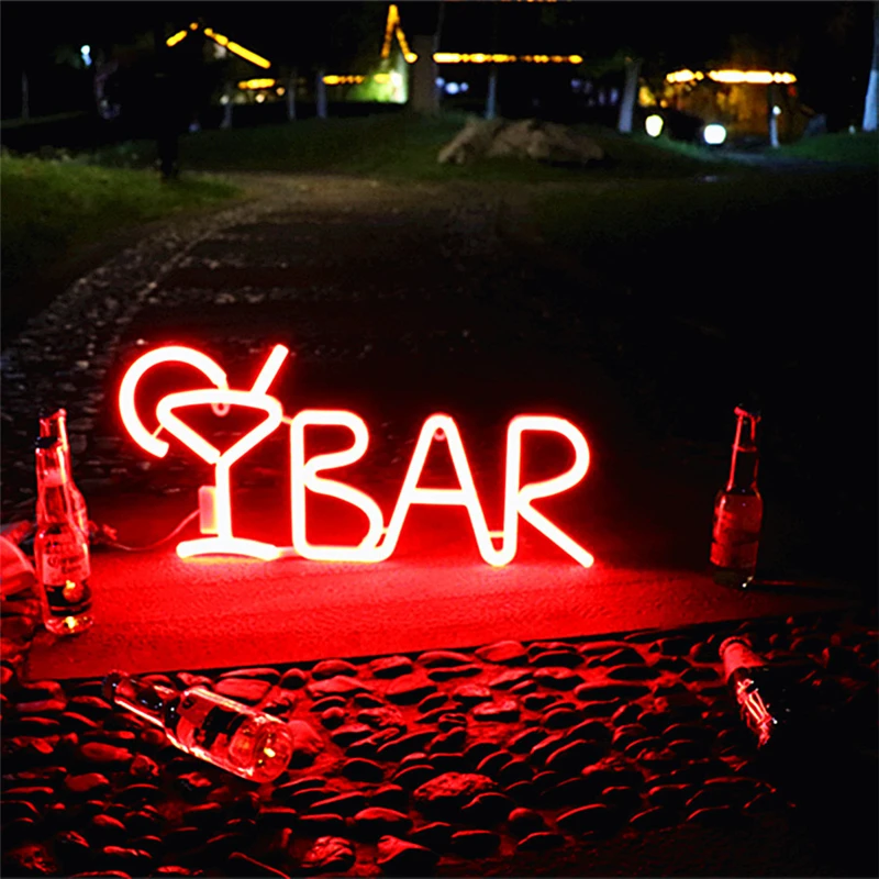 

LED Neon Club Bar Welcome Sign Hanging Night Light Party Holiday Decoration KTV Restaurant Atmosphere Light Neon BAR Bar Light