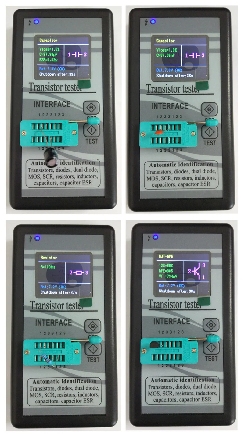 Измеритель транзисторов с графическим дисплеем M328 с функциями измерения сопротивления, индуктивности, емкости и ESR.