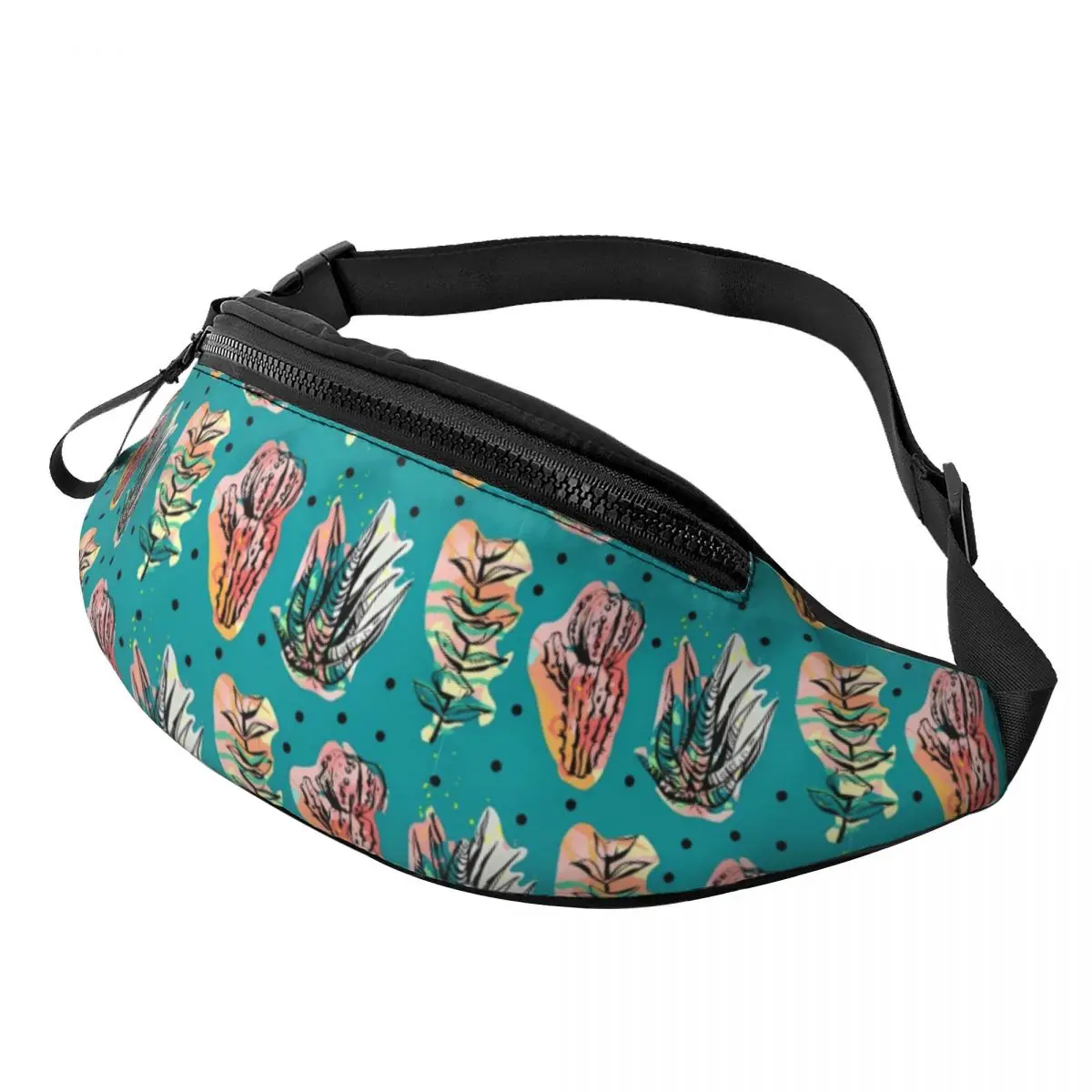 

Abstract Cactus Waist Bag Dots Print Pattern Polyester Waist Pack Fishing Ladies Bag