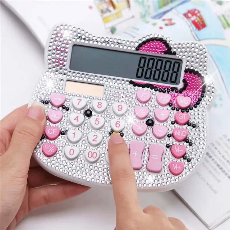2022 новый милый Sanrioed Hello Kitty аниме мультфильм Кристалл бриллиант калькулятор