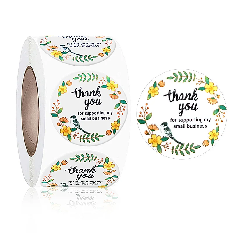 

500pcs/Roll Thank You Stickers 25mm Envelope Seal Labels Gift Packaging Stickers Wedding Birthday Party Offer Stationery
