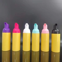 liquid dispenser 10 pcs yellow plastic storage container cosmetic refillable dispenser for personal soap mousse cleansing foamer