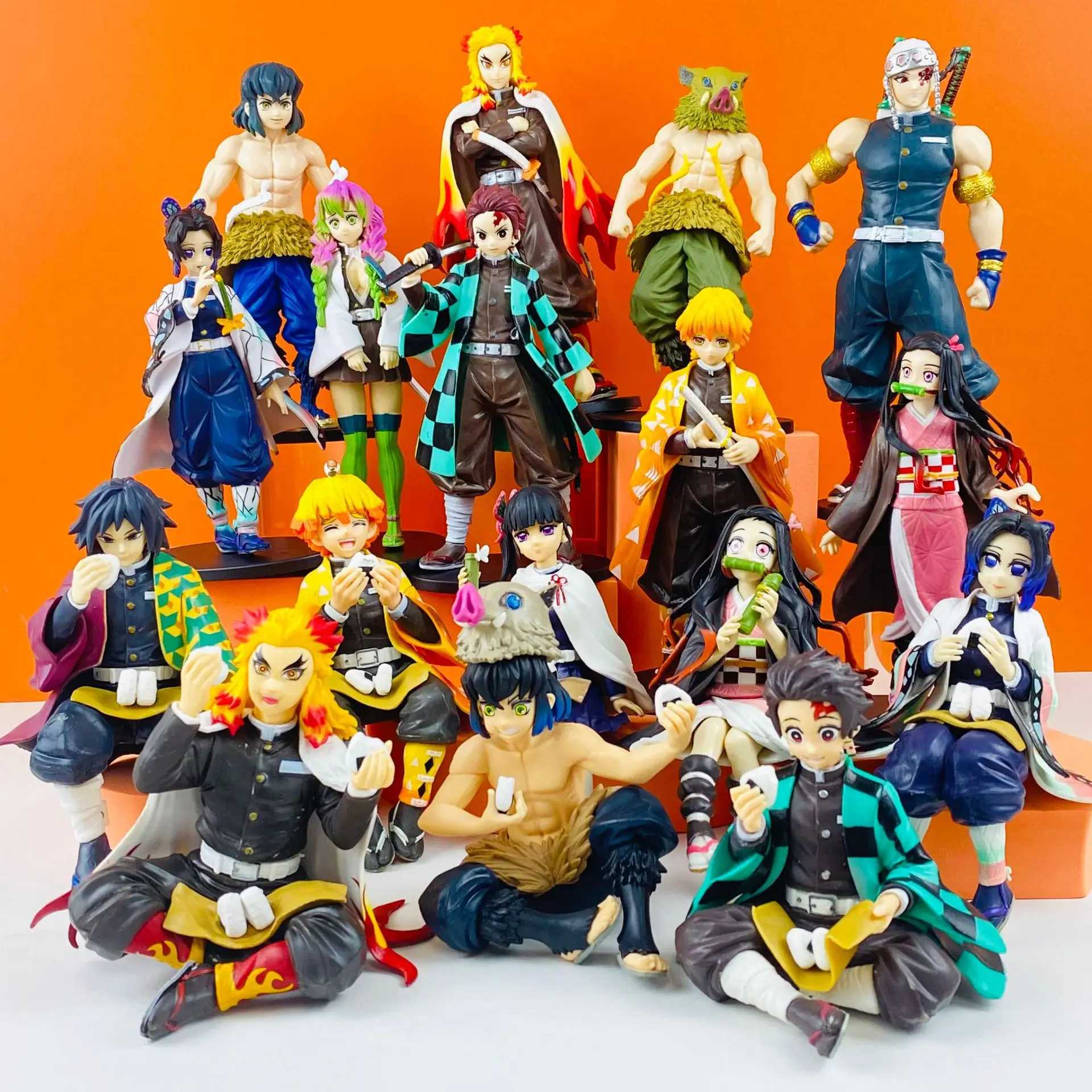 

New 14CM Anime Demon Slayer Kimetsu no Yaiba figure Kamado Tanjirou Action Figure Agatsuma Zenitsu Nezuko Warrior PVC Model Toys