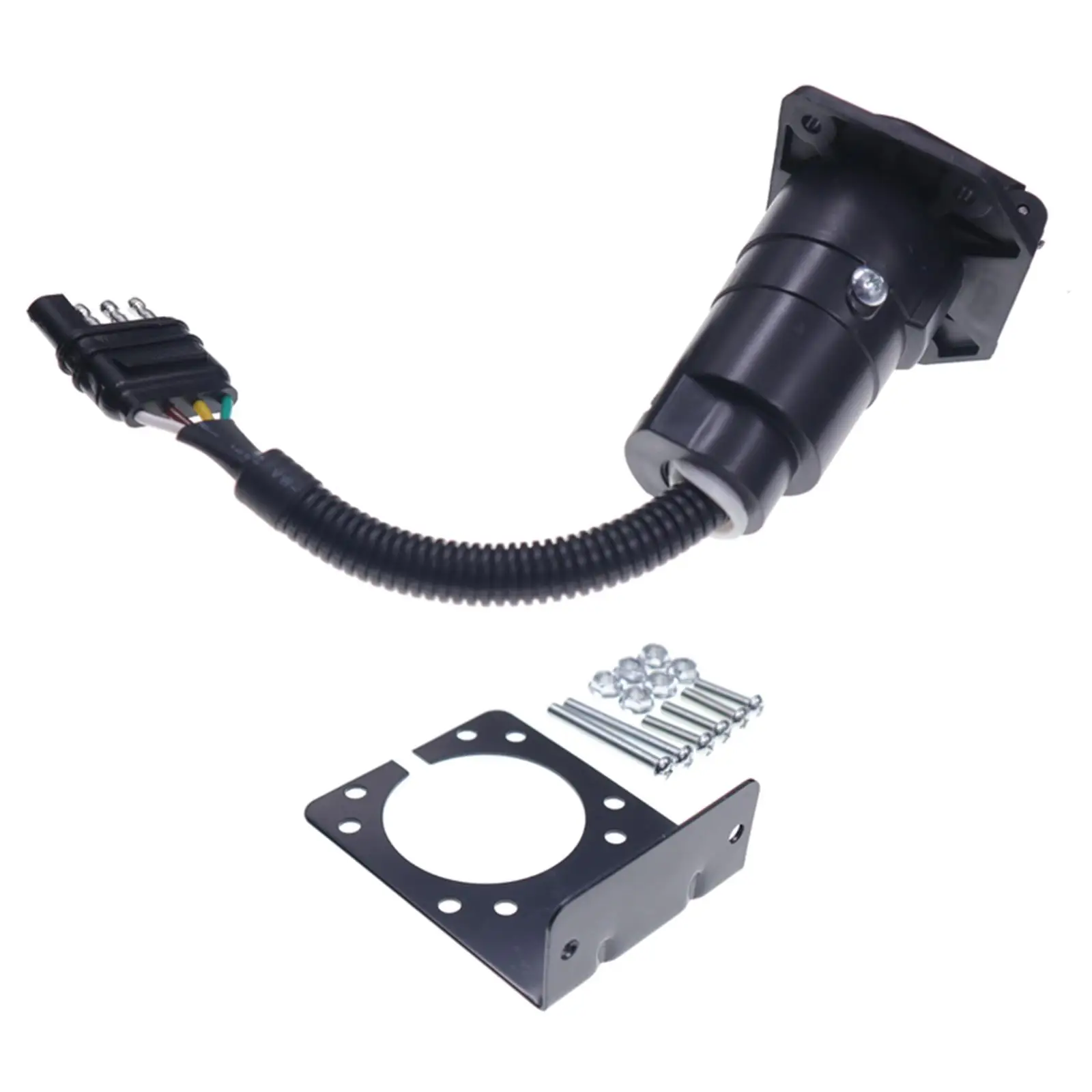 Прочная вилка адаптера прицепа 4-контактная с плоским на 7-контактный круглая для