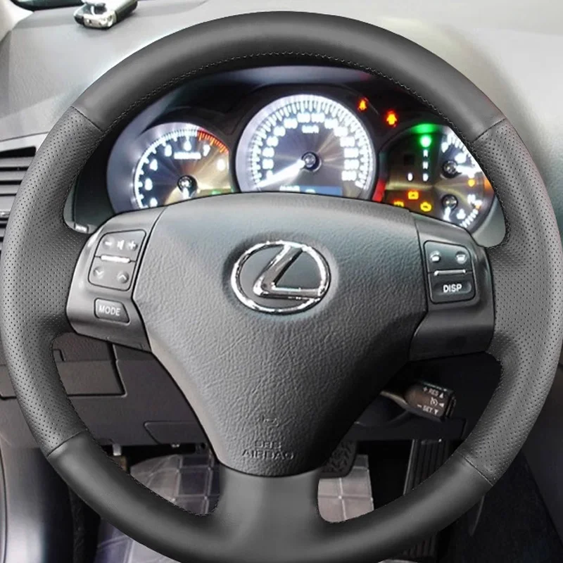 

Чехол на руль с ручной вышивкой для Lexus GS300 GS350 2005 2006 2007 2008, черный кожаный аксессуар Napa DIY