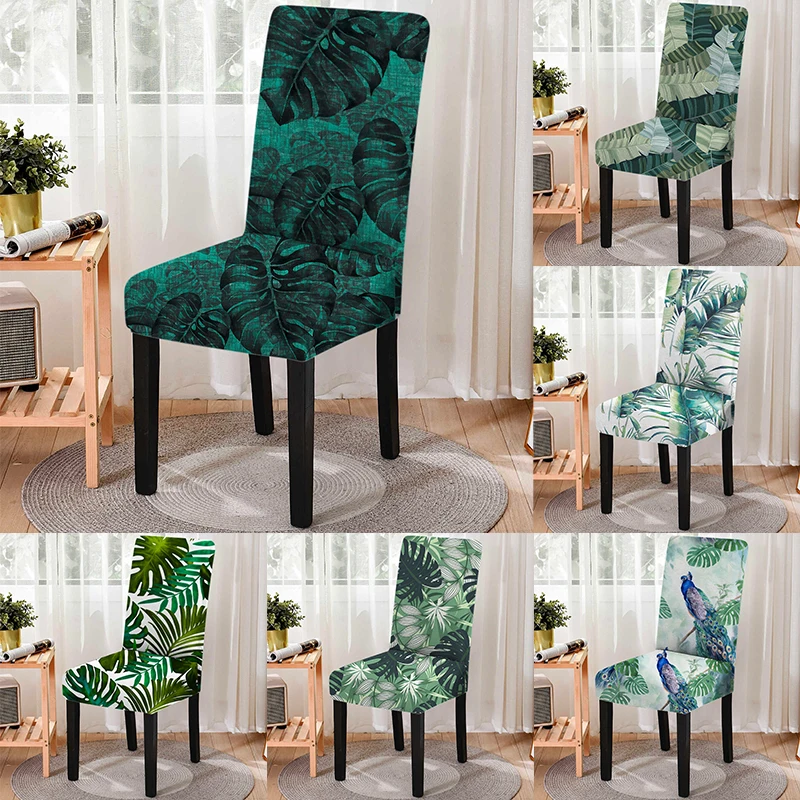 

Plant Themed Spandex High Back Anti-fouling Chair Cover Stretch Dust-proof Kitchen Seat Cushion Protector Home Decor Accessories