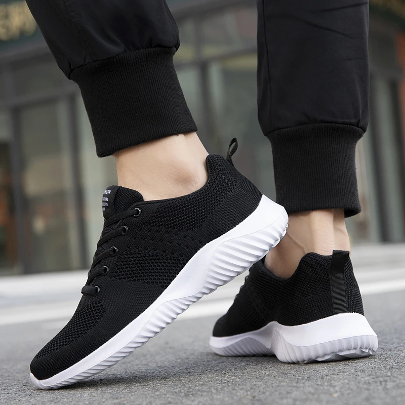 Mens Walking Shoes Casual Trainer Fashion Sneakers Zapatillas De Deporte Athletic Shoes Mesh Plus Size 39-48