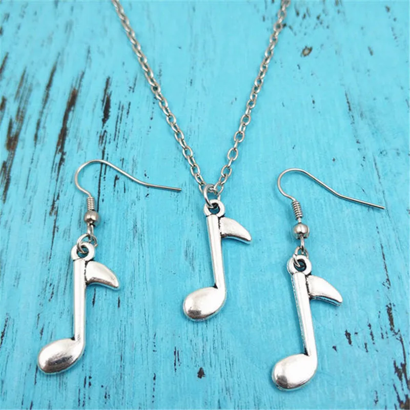 

Music Notes Earring Necklace Sets Jewelry Set ,Fashion Women Birthday Girl Gifts
