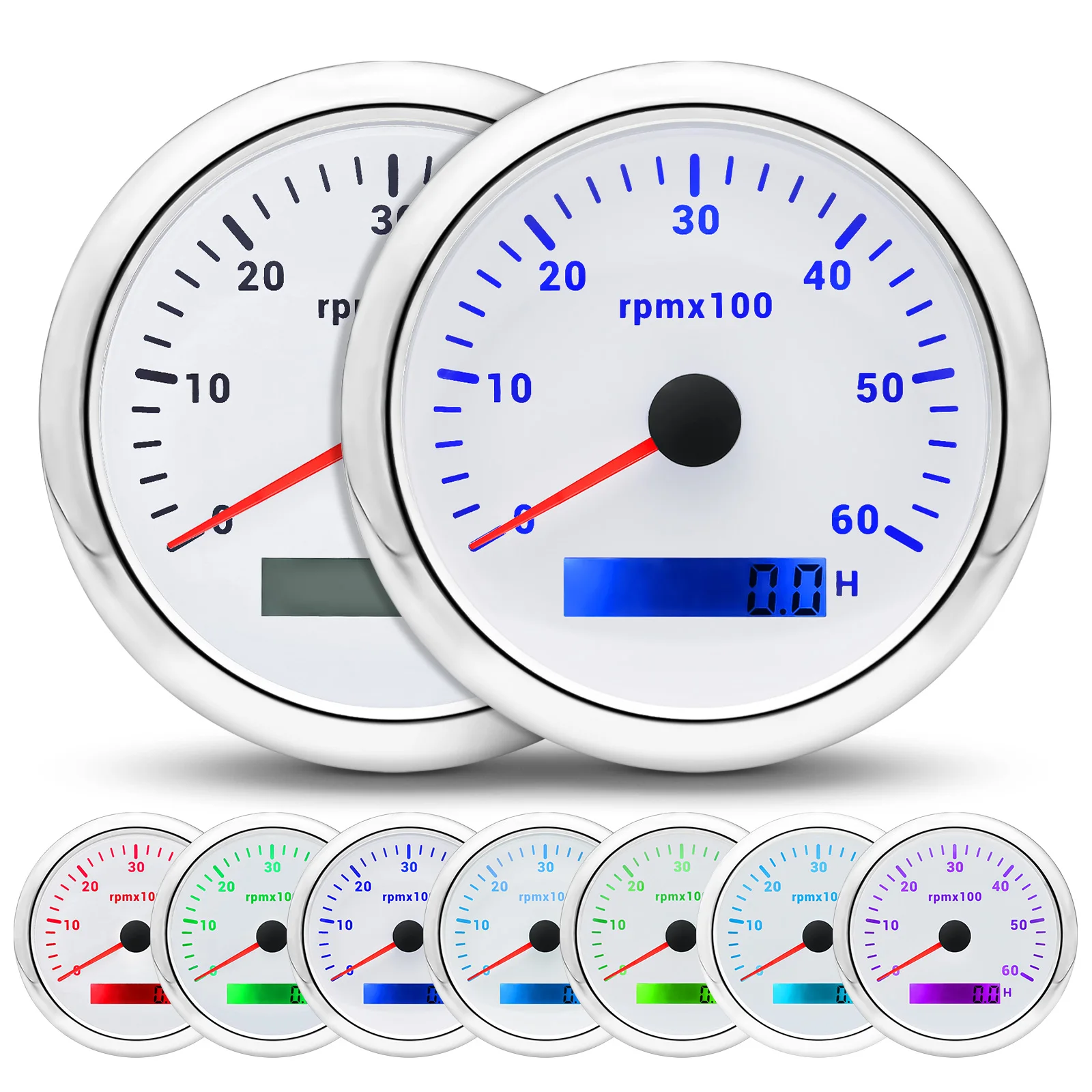 Цифровой тахометр MAIMEIMI 85 мм датчик оборотов из нержавеющей стали и стекла с