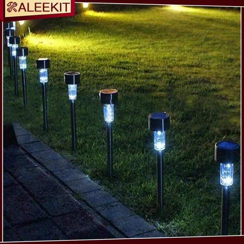 

Solar Lawn Floor Lamp Outdoor Walkway Lighting Decorative Lamp Stainless Steel 4.54.529.5cm Pathway Lights Outdoor Garden Lamp