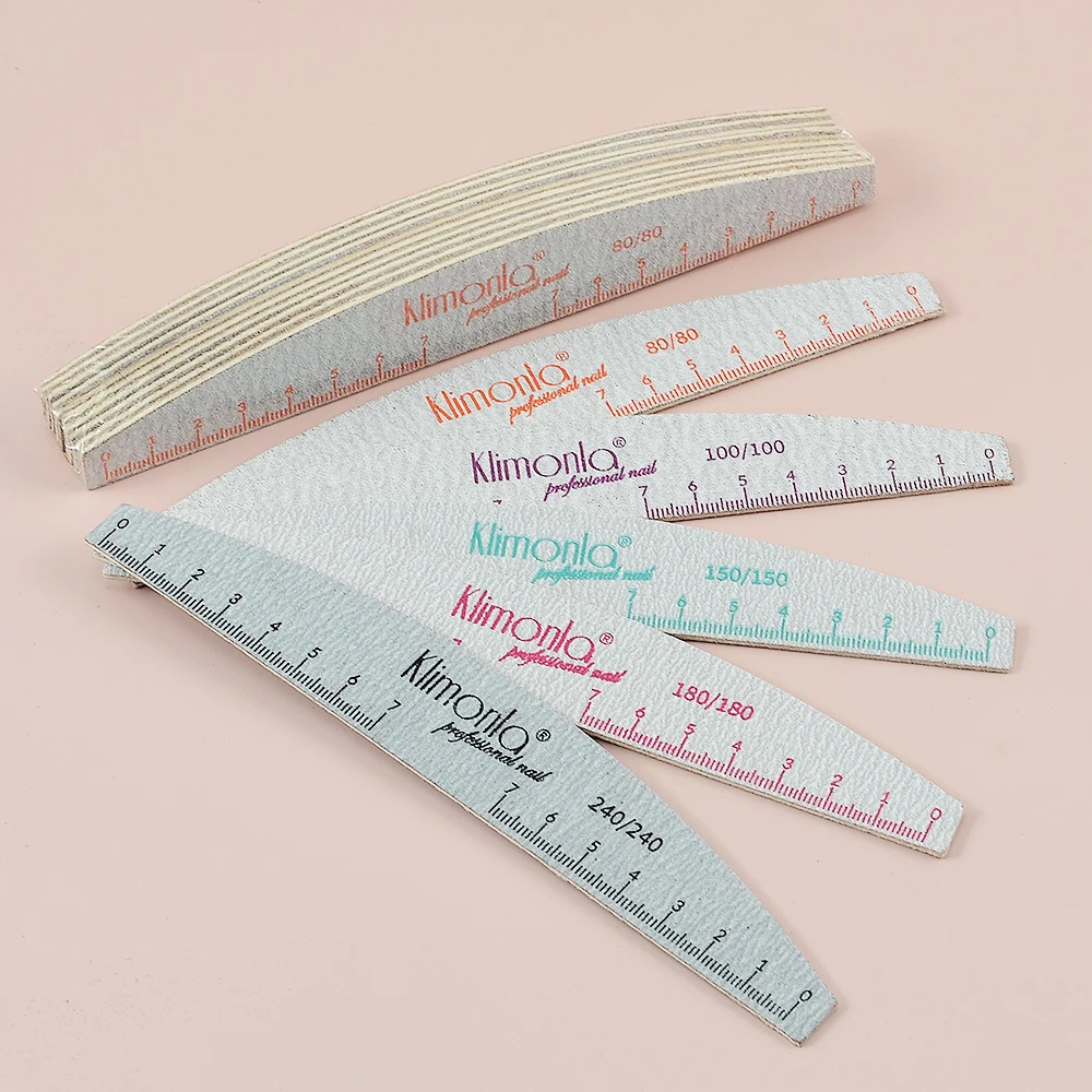 

50Pcs Nail File 100/180 Half Moon Sandpaper Wooden Chip Nail Sanding Accessories Manicure Buffer Nail Professional Art Tools
