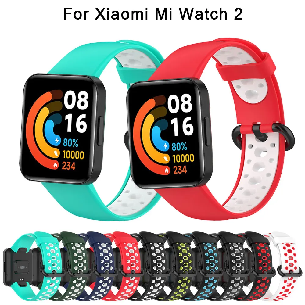 

Two-color Bracelet Silicone WatchStrap For Xiaomi Redmi Watch 2 Lite SmartWatch Band For Mi Watch2 Lite Wristband WristStrap Sof