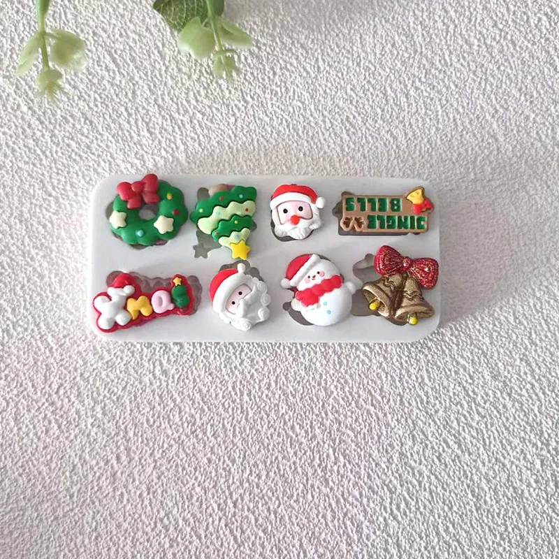 

1Pcs Christmas Themed Silicone Molds Chocolate Cake Candy Flip Sugar Baking Moulds Diy Clay Moulds Festive Decorating Tools