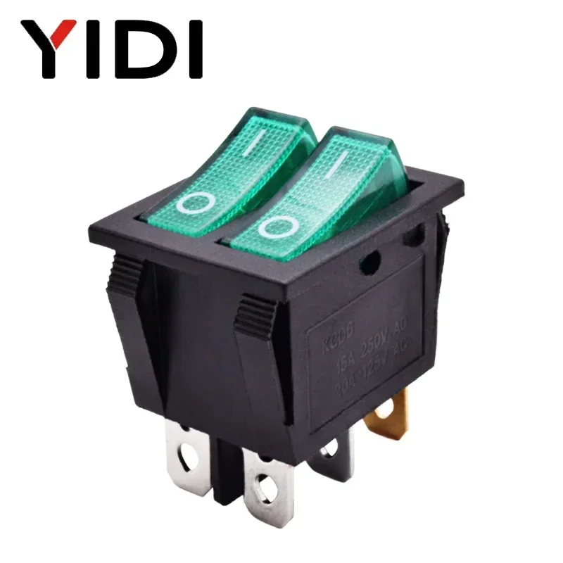 

Пластиковый двухкнопочный переключатель YIDI KCD6 12/220В