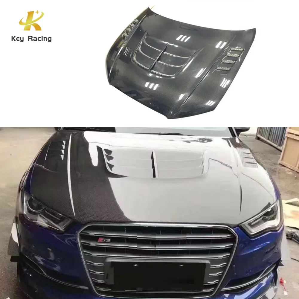 Передняя крышка RS3 из углеродного волокна в стиле V капота двигателя для Audi A3 2013-2018