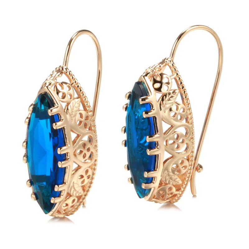 Модные серьги и ожерелье в форме сердца с узором лошадиного глаза европейском